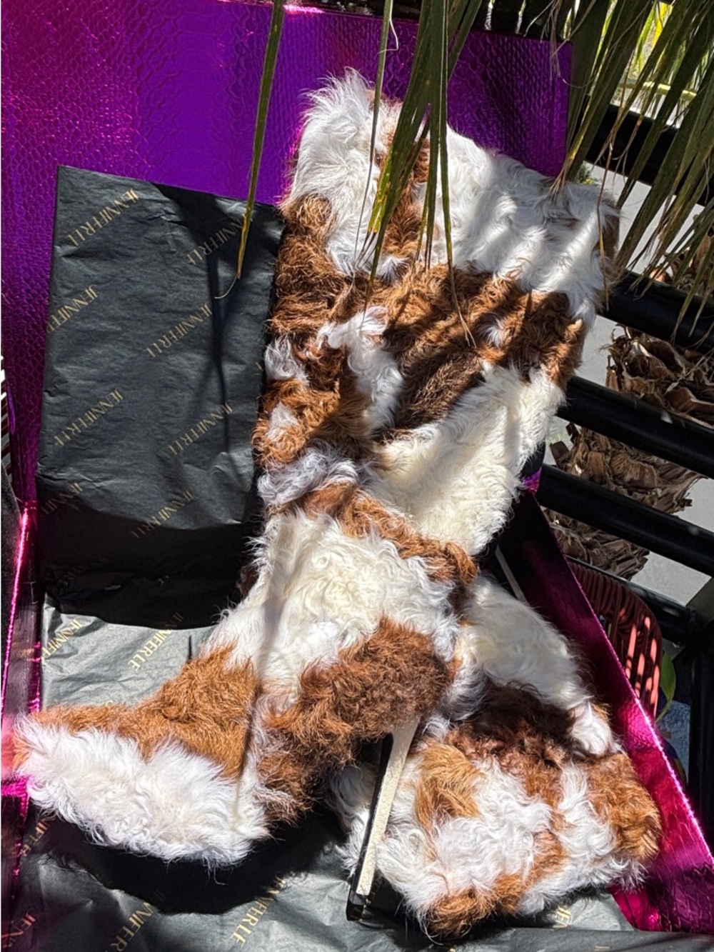 JENNIFERLE Curly Goat Hair Brown & Boots
